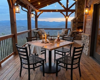 Rustic Maple Outdoor Table | Heavy Duty Patio Dining Table | All-Season