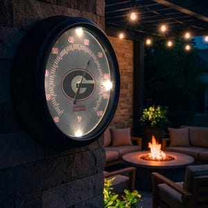 Georgia G LED Wall Thermometer | Indoor/Outdoor UGA Bulldogs Fan Decor