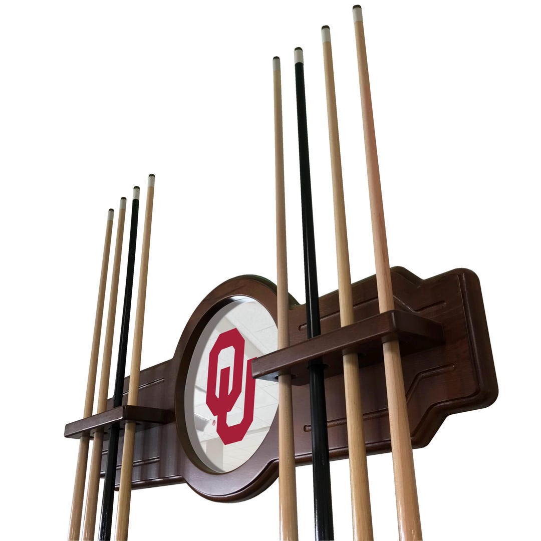 Oklahoma Pool Table Cue Rack | OU Sooners Game Room Billiard Accessory ...