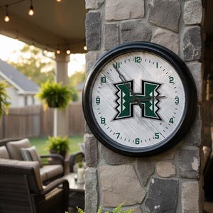 Hawaii Rainbow Warriors LED Wall Clock | Indoor/Outdoor Illuminated Logo Clock