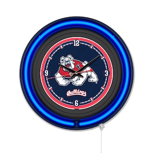 Fresno State University Neon Clock | FSU Bulldogs 15&quot; Neon Clock