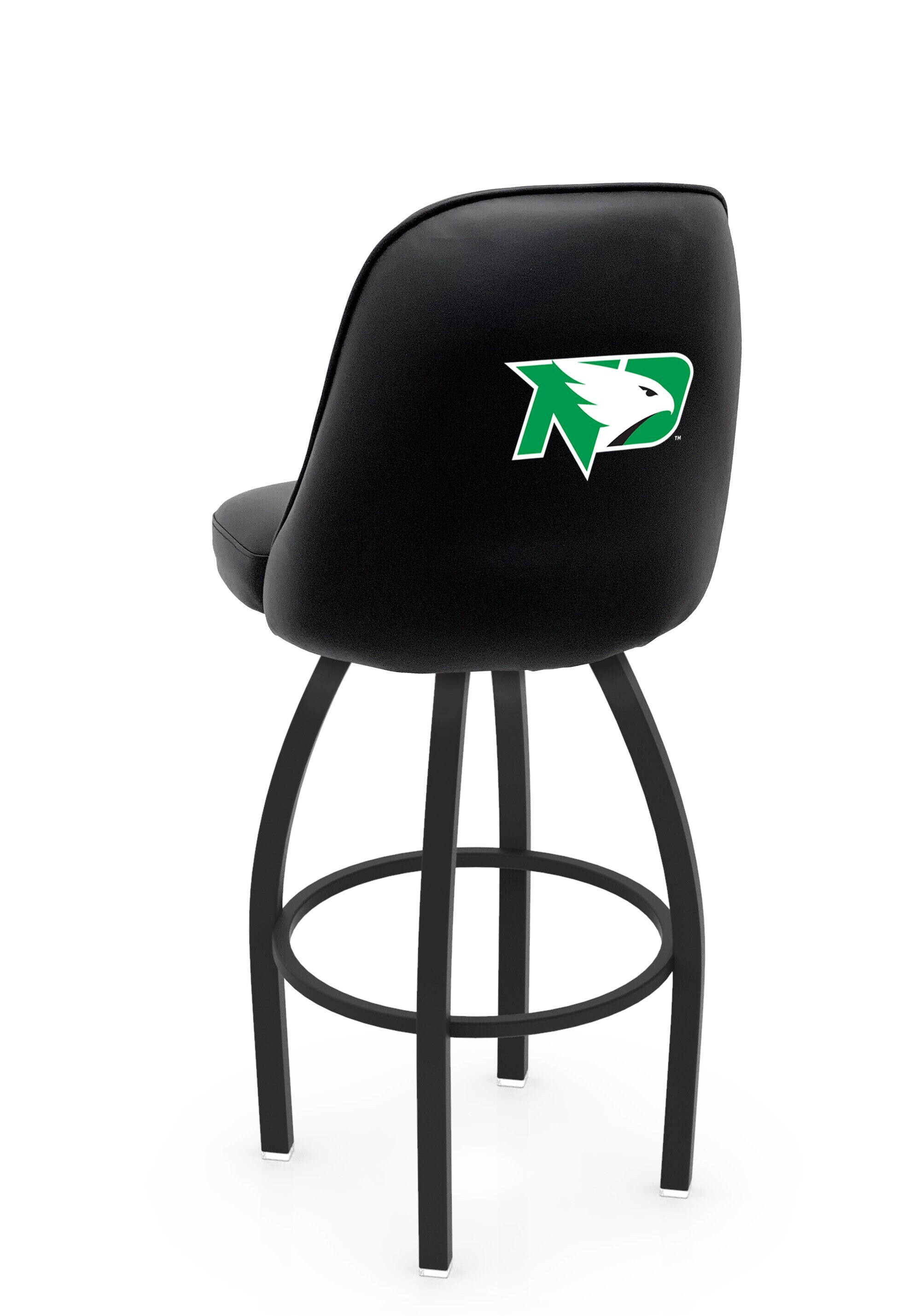 North Dakota Fighting Hawks Bucket Bar Stool | Commercial Grade Casino Swivel Bar Stool | Grizzly Logo Bar Stool