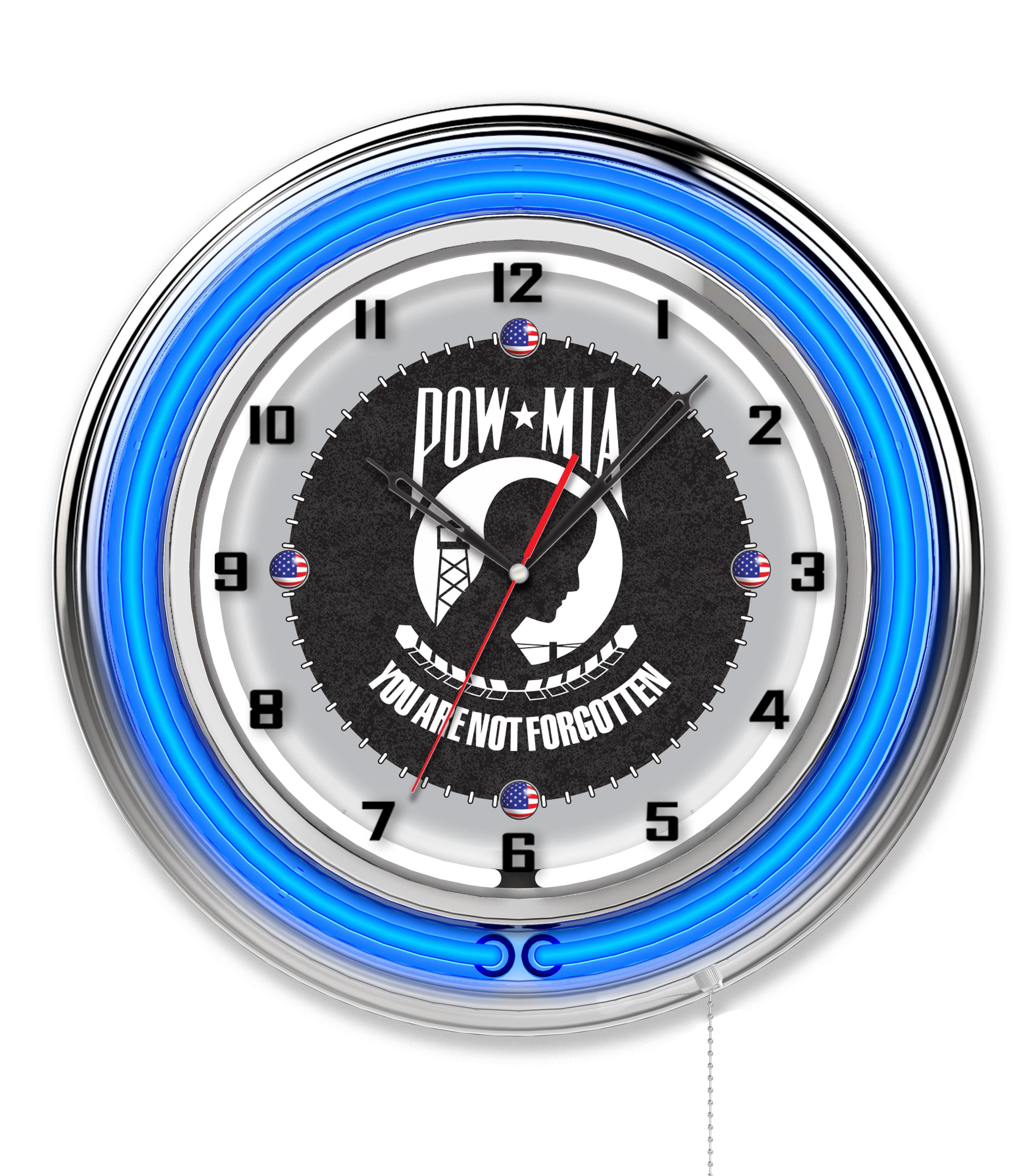 US POWMIA 19” Double Neon Clock | US Military Logo Wall Decor - Etsy