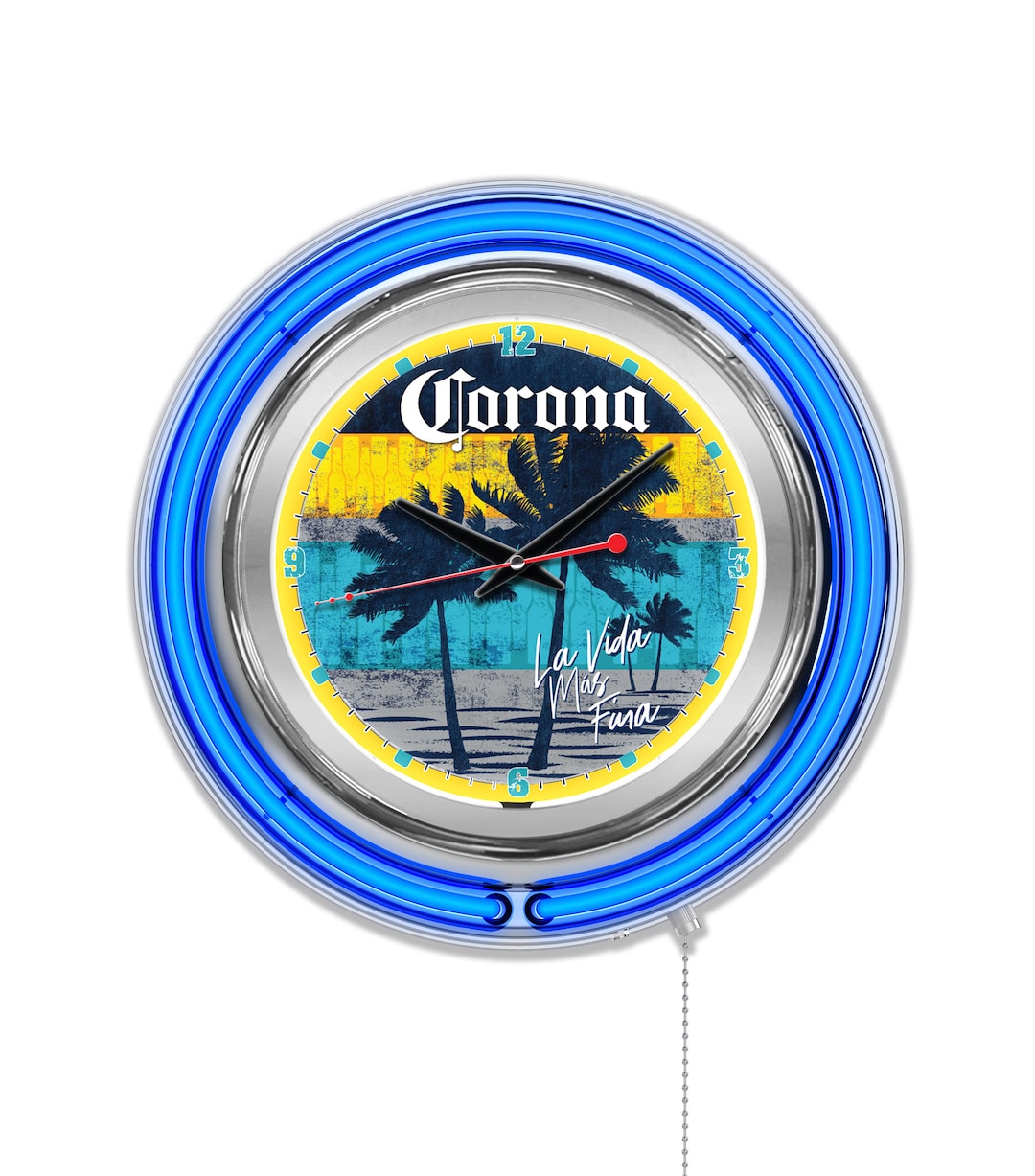 Bienvenidos A La Vida Mas Fina Corona La Vida Mas Fina Sunset Neon Clock Corona Beer 15 Retro Chrome