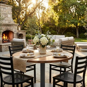 Natural Wood Finish Outdoor Table Top | All-Season Heavy-Duty Patio & Restaurant Tops