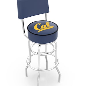 University of California Logo Double Ring Bar Stool | Premium Bar Stool with Backrest and swivel 360