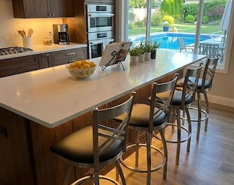 Catalina Swivel 25 Inch Counter Stool | Stainless Steel Frame Cushioned Chair