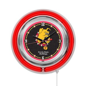 Ferris State University Neon Clock | FSU Bulldogs 15&quot; Neon Clock