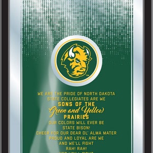 North Dakota State University Fight Song Wall Mirror| NDSU Bison