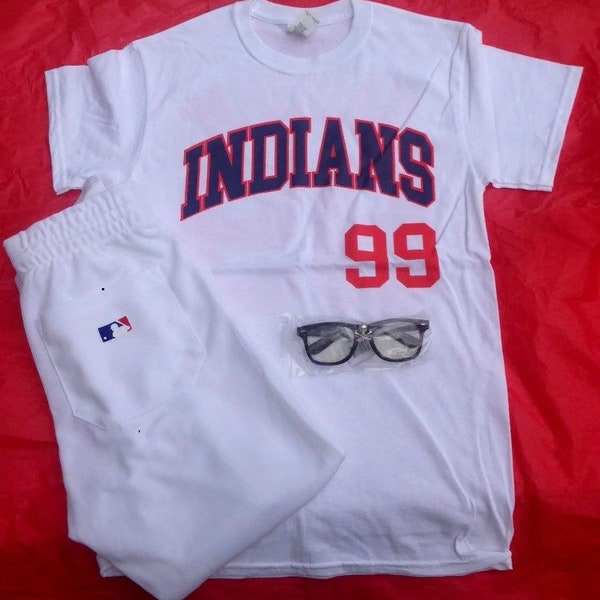 Rick "Wild Thing" Vaughn Cleveland Indians Disfraz de Halloween para adultos: camisa, pantalones y gafas