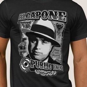 T-shirt Heren Al Capone shirt gangsta chicago mafia cartel bandit prohibition 5XL 4XL 3XL XXL XL L M S oversize wit zwart grijs