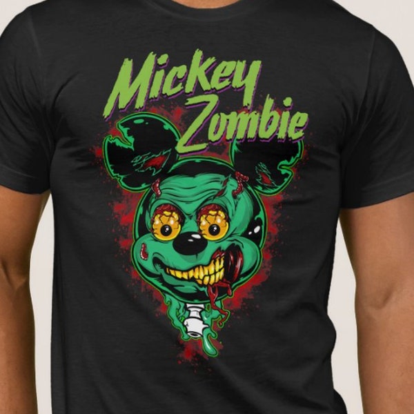 Mickey t-shirt zombie Horror Cartoon Wicked Halloween Streetwear zwart wit grijs 5XL 4XL 3XL XXL XL L M S