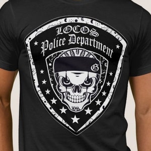 T-shirt Heren Gangsta t-shirt Locos Gangster Politie Thug Schedel 5XL 4XL 3XL Xxl XL L M S