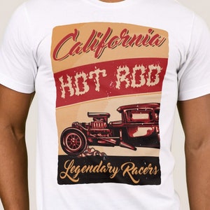 Hot Rod t-shirt rat rod muscle car classic California West Coast oversize white black grey streetwear 5XL 4XL 3XL XXL XL L M S
