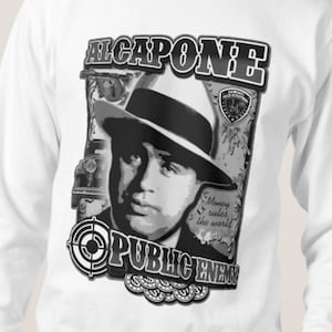Sweatshirts voor heren Al Capone Sweatshirt Gangster Pullover Gangsta Sweater Mafia Cartel Hoodie Alcatraz Chicago 3XL XXL XL L M S zwart wit