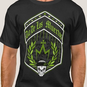 Dia De Los Muertos T-Shirt Vato Loco Thug Gangsta Gangster Gang Mafia Cartel 5XL 4XL 3xl Xxl Xl L M Black White Gray