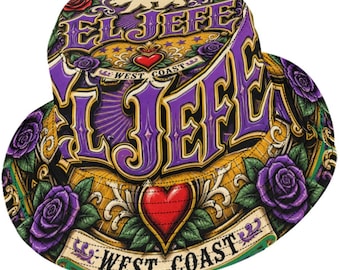 Chicano Tattoo Style Bucket Hat, West Coast Lowrider Sun Cap, El Jefe Printed Streetwear Hat, Gothic Urban Graphic Summer Headwear Gift
