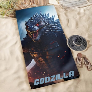 Godzilla Beach Towel Godzilla Beach Towel Beach Towel Kaiju Comics Monster Japan Gojira Gift Towel Godzillas Beach Towels