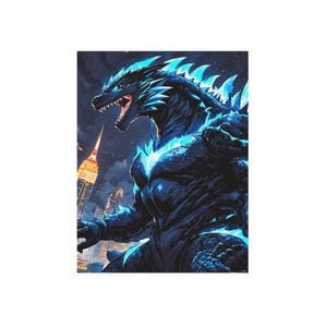 Godzilla Canvas Print Gojira Canvas Kaiju Print Monster Godzillas Print Art