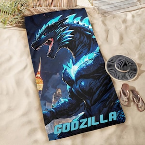 Godzilla Beach Towel Godzilla Beach Towel Comics Monster Japan Beach Towel Kaiju Gojira Gift Towel Beach Towels