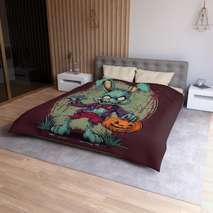Duvet Cover Halloween Zombie Microfiber Duvet Cover Horror Bedroom Decor Spooky Bedding Set Creepy Home Textiles Scary Comforter Case