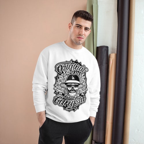 Champion Sweatshirt selling Gangsta Ganster Gangsters Mafia Cartel Thug Print Printed 3XL 2XL XL L M S Black White