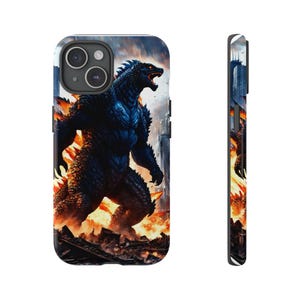 Godzilla iPhone 15 Godzilla Tough Cases Gojira Kaiju Phone Covers Scary Monster Phone Protectors Tough Phone Cases Unique Gift Kaiju Fans