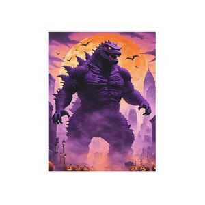 Godzilla Canvas Godzilla Canvas Print Gojira Canvas Kaiju Print Monster Godzillas Print Art