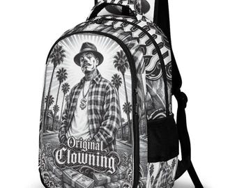 Original Clowning Backpack, Chicano Clown Travel Bag, LA Street Bookbag, Urban Style Daypack