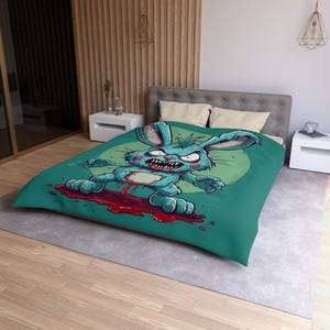 Duvet Cover Halloween Microfiber Duvet Cover Horror Zombie Bedroom Decor Spooky Bedding Set Scary Home Textile Creepy Blanket