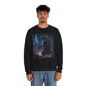 Sweatshirts for Men Godzilla Kaiju Unisex Crewneck Sweatshirt Gojira Monster Movie Fan Gift Monster Sweatshirt Retro Movie Lover Gift
