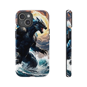 Godzilla iPhone 15 Godzilla Tough Cases Gojira Kaiju Phone Covers Scary Monster Phone Protectors Tough Phone Cases