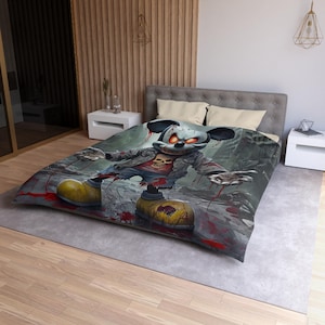 Duvet Cover Halloween Microfiber Duvet Cover Horror Zombie Bedding Scary Bedroom Decor Creepy Duvet Set Bedspread Haunted House Comforter
