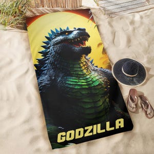 Godzilla Beach Towel Godzilla Beach Towel Beach Towel Kaiju Comics Monster Japan Gojira Gift Towel Godzillas Towels Beach Towels