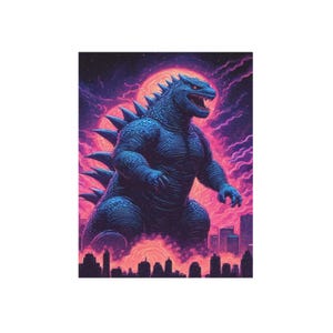 Godzilla Canvas Print Kaiju Canvas Print Godzillas Print Art Canvas Gojira