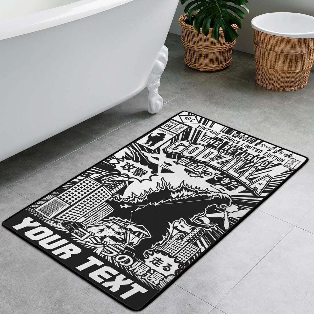 Personalized Rug Area Rugs Gift Rug Custom Gift Godzilla Lover - Etsy