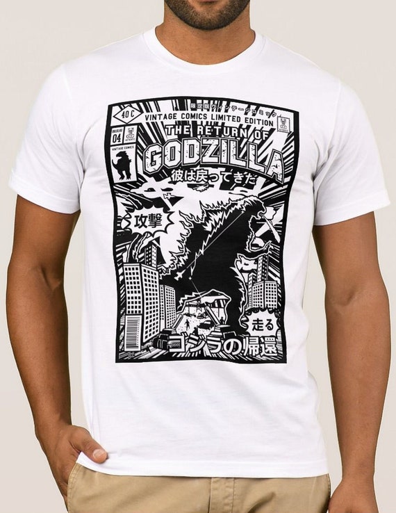 Godzilla T-shirt Gojira Kaiju Sci-fi Japan Monster Vintage Godzilla T-shirt Gojira Kaiju Sci-fi Japan Monster Vintage