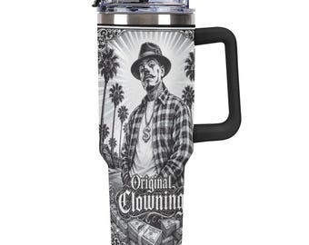 Vato Loco Raider 40oz Tumbler, Chicano Skull Travel Mug with Handle, Respect Loyalty Straw Cup, Urban Street Style Drinkware