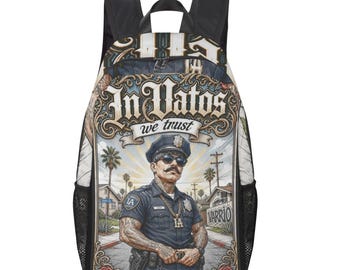 Plecak „In Vatos We Trust”, torba „Chicano Lowrider”, torba szkolna „East LA Cop”, plecak podróżny „Cholo Art”