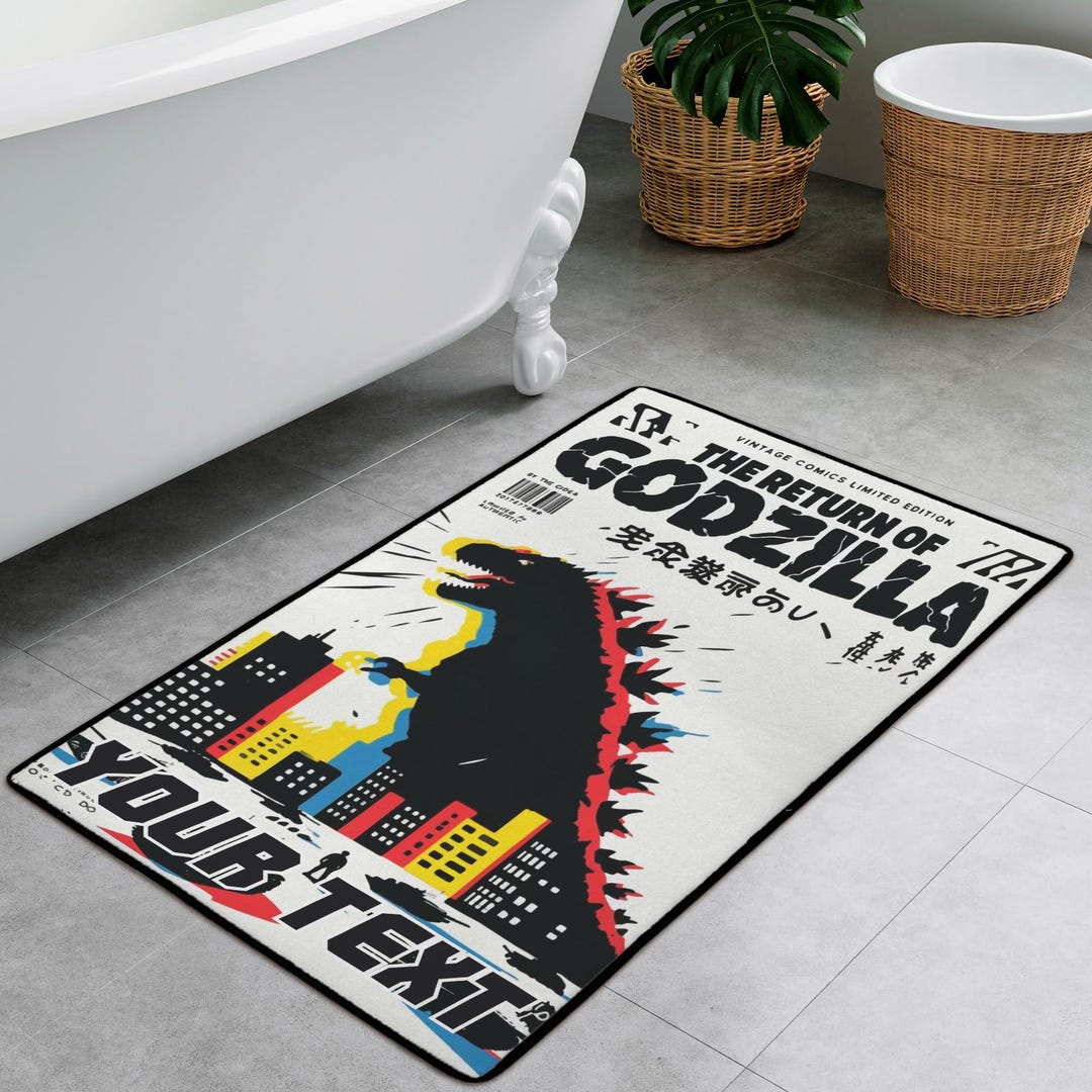 Godzilla Personalized Rug Area Rugs Gift Rug Custom Godzilla - Etsy