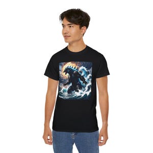Godzilla Tshirt Men Godzilla T-Shirt Gojira Tee Kaiju Shirt Monster Movie Fan Gift Japanese Monster Unisex Cotton Top