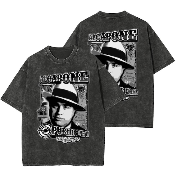 Al Capone T-shirt Gangsta Chicago Mafia Cartel Bandit Prohibition