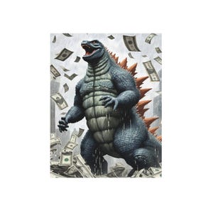 Godzilla Canvas Godzilla Canvas Print Gojira Canvas Kaiju Print Monster Japan