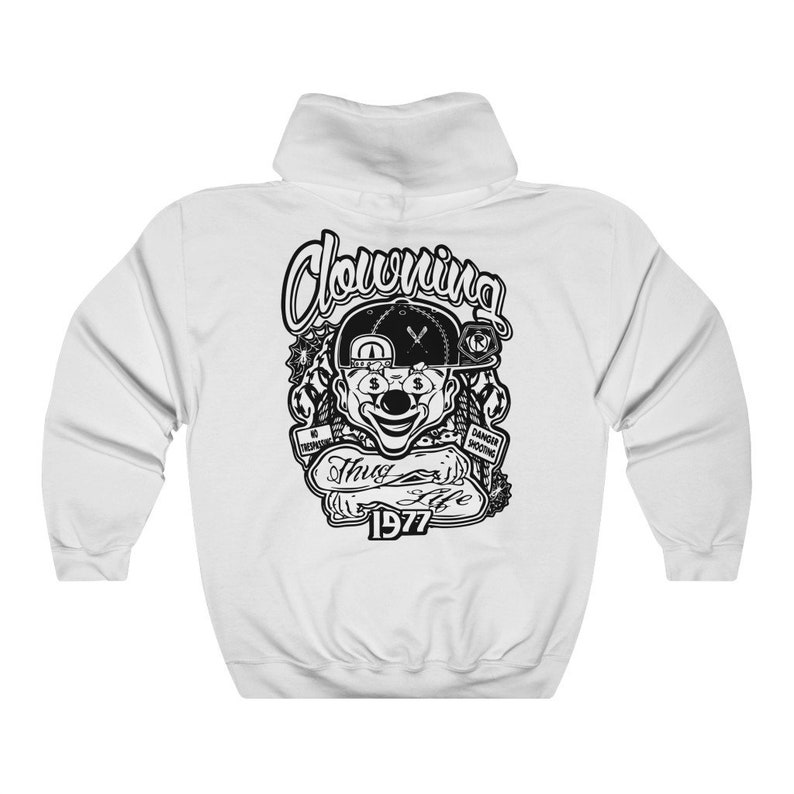 Clown Hoodie Chicano Gangsta Cholo Thug Lowrider Gangster Etsy