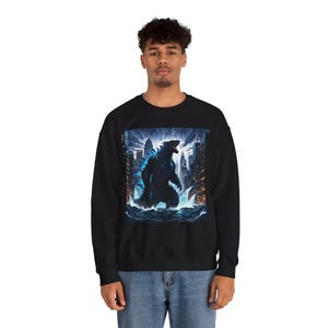 Sweatshirts for Men Godzilla Kaiju Unisex Sweatshirt Gojira Japanese Monster Movie Hoodie Retro Sci-Fi Sweater Vintage Movie Fan Gift