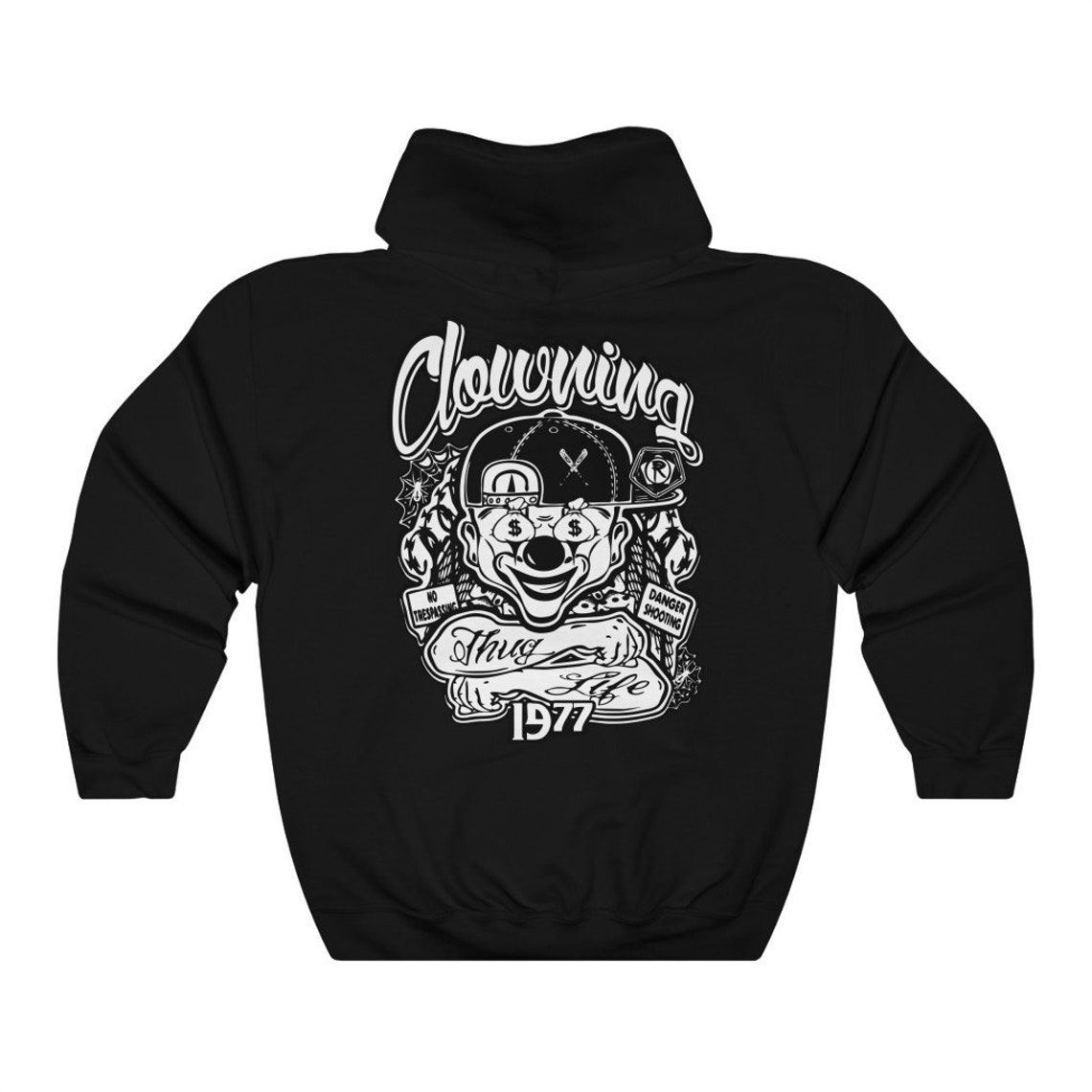 Clown Hoodie Chicano Gangsta Cholo Thug Lowrider Gangster Etsy