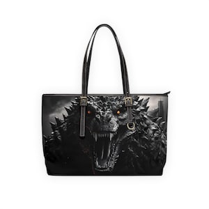 Godzilla Shoulder Bag Godzilla Design, Monster Movie Fan Gift Faux Leather Crossbody Purse Kaiju Lover Tote Unique Handbag, Shoulder Handbag