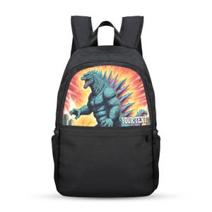 Godzilla Backpack Gift Bag Gojira Personalized Kaiju Back Pack Gift Backpack Personalized Gift Kids