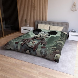 Duvet Cover Halloween Microfiber Duvet Cover - Horror Zombie Bedding Scary Bedroom Decor Haunted House Bedspread Creepy Home Textile Spooky