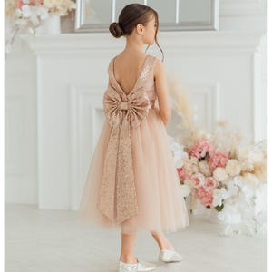 gold sequin dress with bow AMIYA Lace Up Back Pattern Sequin Gown main image 0
